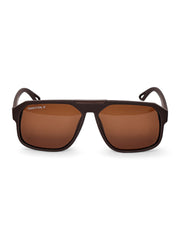 Brown Aviator Square Polarized Sunglasses for Men & Women