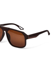 Brown Aviator Square Polarized Sunglasses for Men & Women