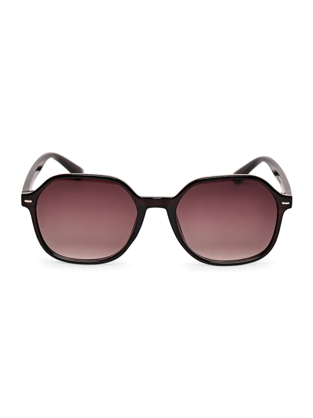 Classic Brown UV-Protected Gradient Square Sunglasses for Unisex