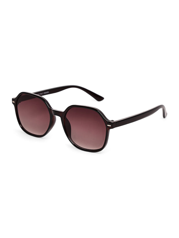 Classic Brown UV-Protected Gradient Square Sunglasses for Unisex