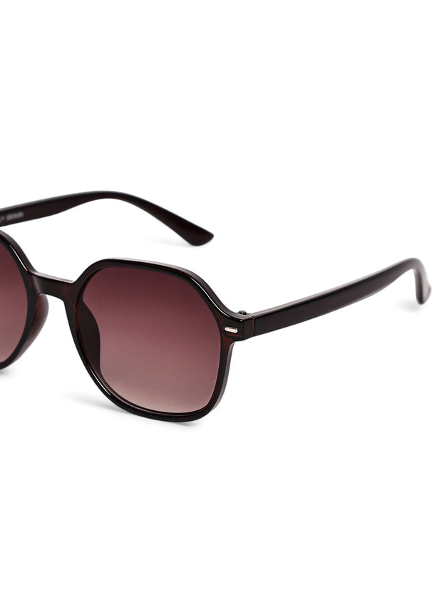 Classic Brown UV-Protected Gradient Square Sunglasses for Unisex