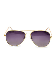 Unisex Gold Polorized Aviator Sunglasses