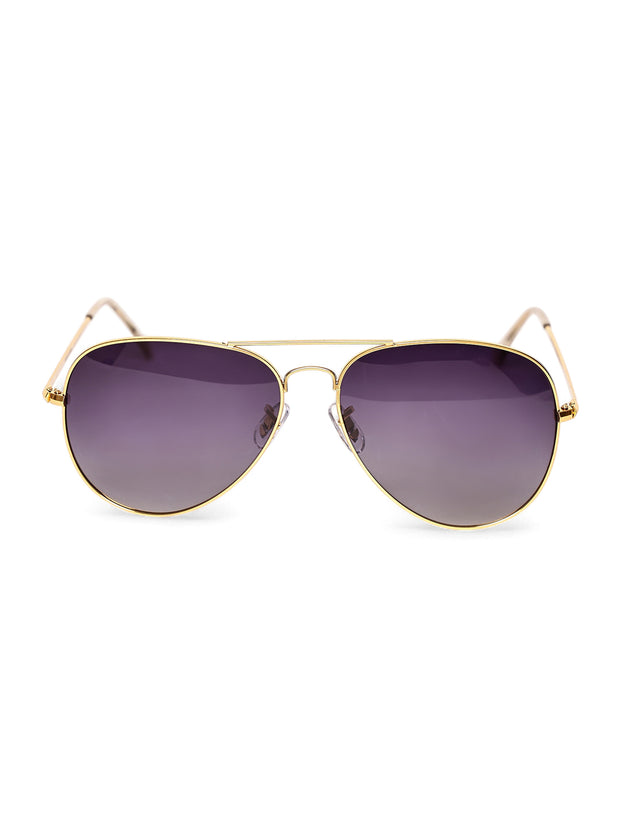 Unisex Gold Polorized Aviator Sunglasses