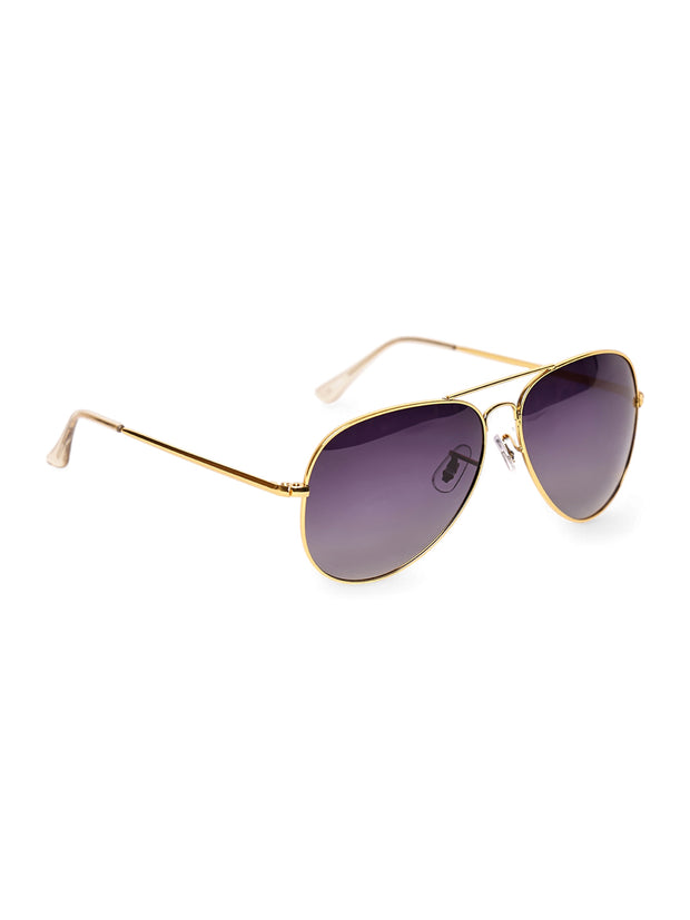 Unisex Gold Polorized Aviator Sunglasses