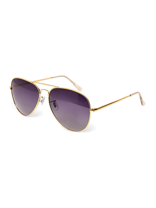 Unisex Gold Polorized Aviator Sunglasses