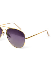 Unisex Gold Polorized Aviator Sunglasses