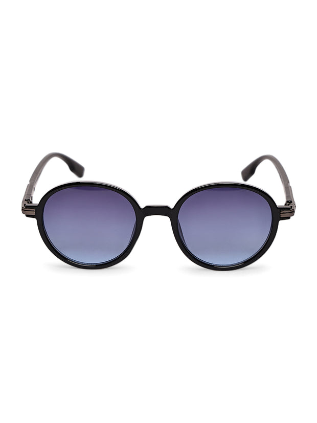 Unisex Blue Round Sunglasses with UV Protection