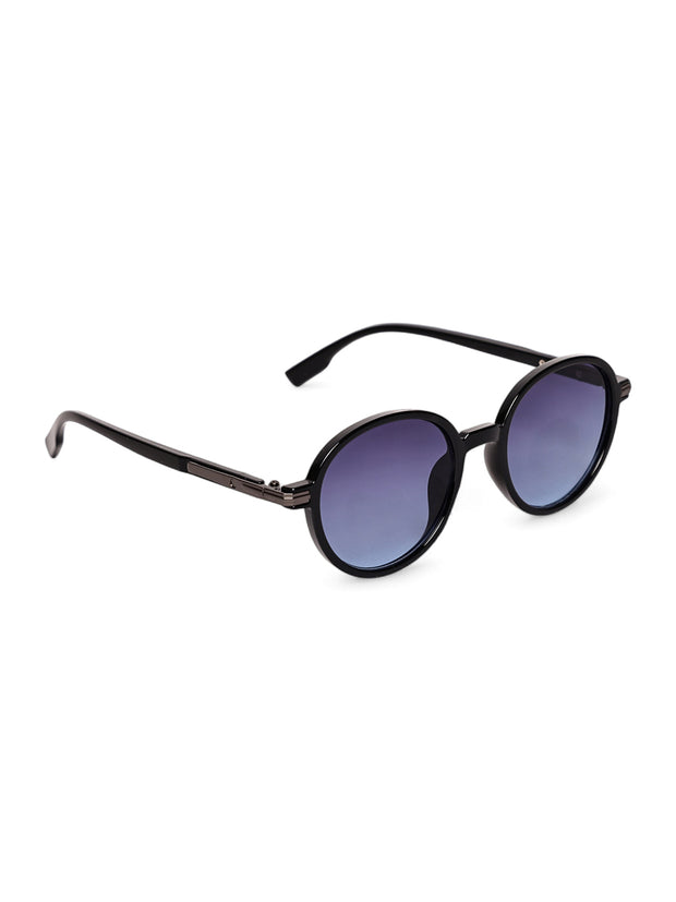 Unisex Blue Round Sunglasses with UV Protection