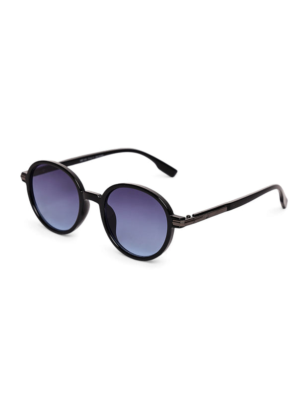 Unisex Blue Round Sunglasses with UV Protection