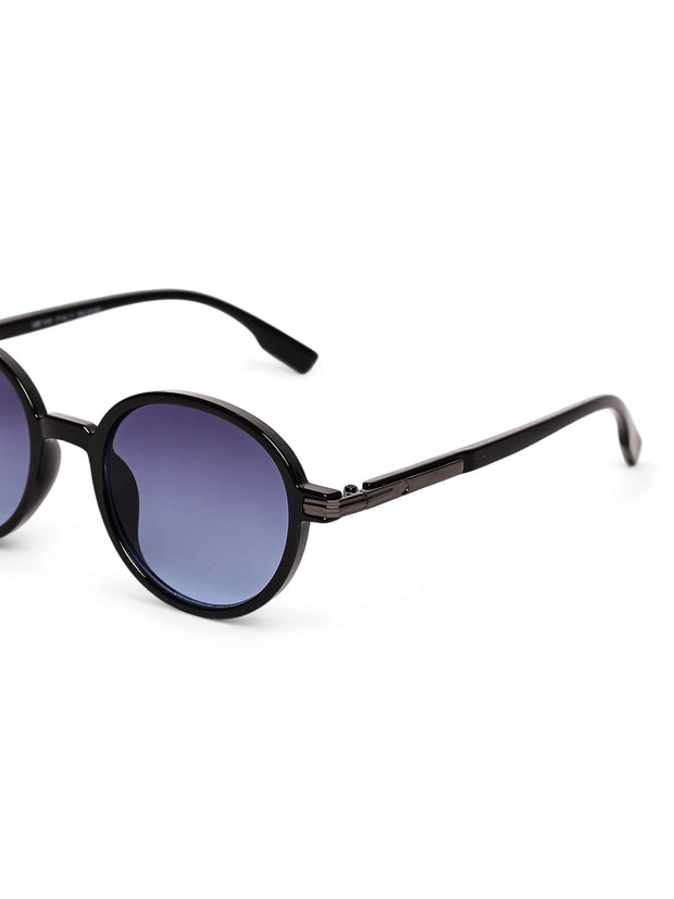 Unisex Blue Round Sunglasses with UV Protection