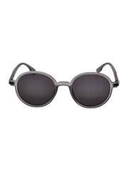 Unisex Grey Round Sunglasses with UV Protection