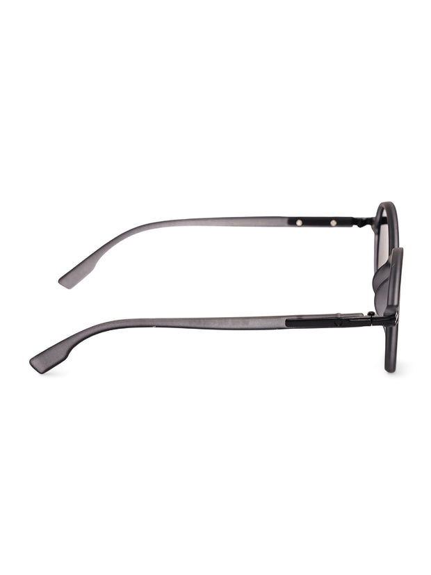 Unisex Grey Round Sunglasses with UV Protection