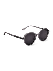 Unisex Grey Round Sunglasses with UV Protection
