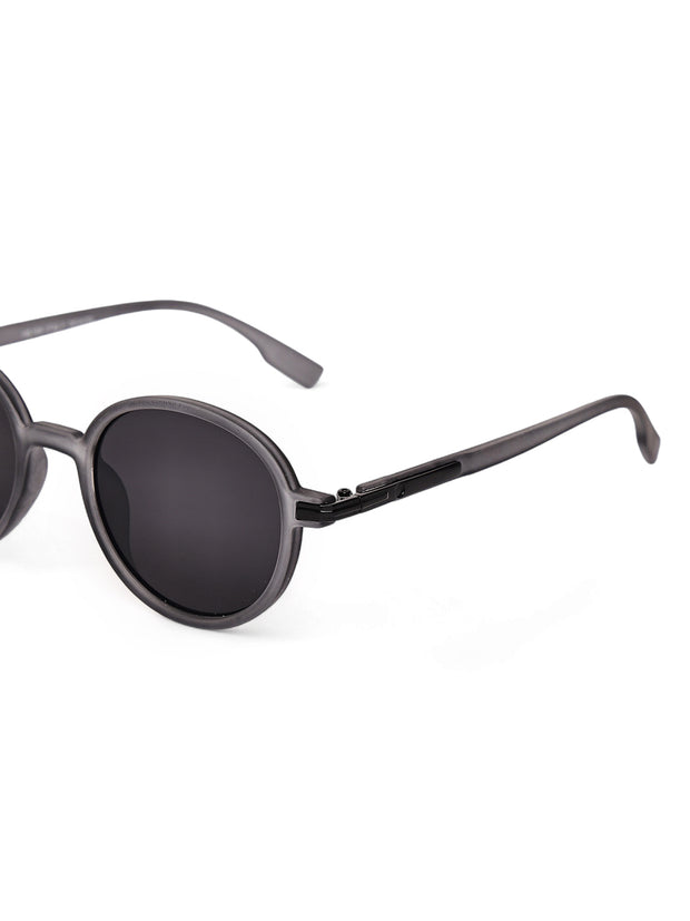 Unisex Grey Round Sunglasses with UV Protection
