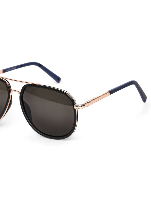 Stylish Unisex Gold & Blue  Aviator Sunglasses