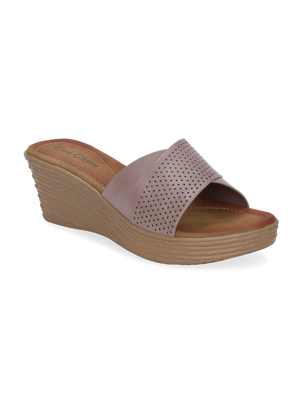 Women Nude Synthetic Solid Casual Sandals
