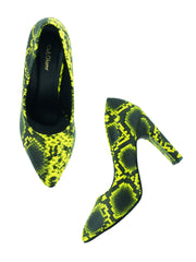 Get Glamr Green Animal Print  High Heels Pumps