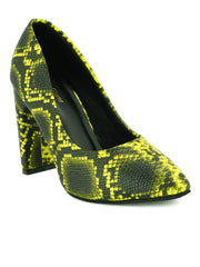 Get Glamr Green Animal Print  High Heels Pumps