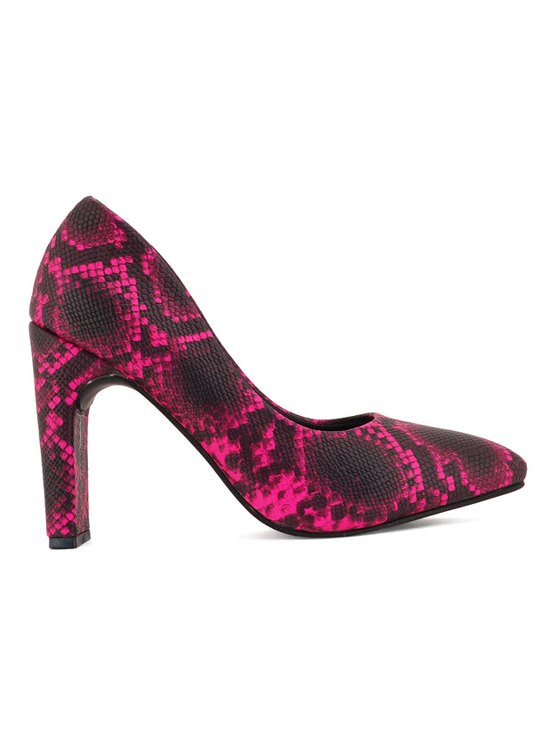 Get Glamr Pink Animal Print  High Heels Pumps