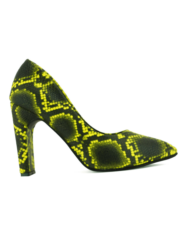 Get Glamr Green Animal Print  High Heels Pumps