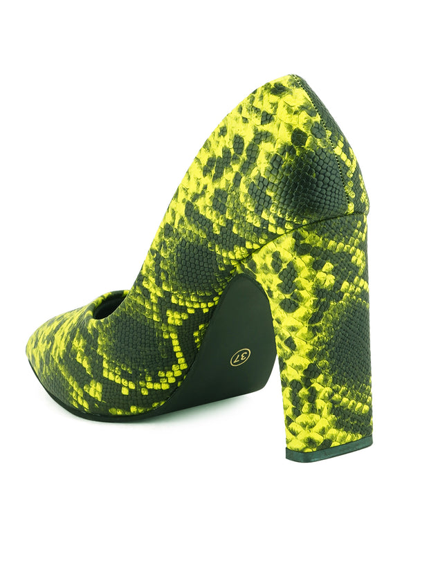 Get Glamr Green Animal Print  High Heels Pumps