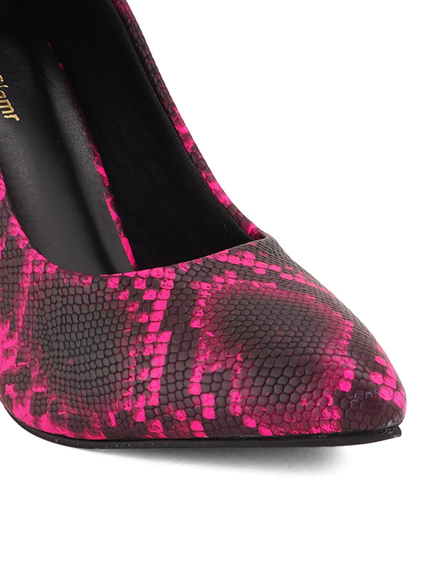 Get Glamr Pink Animal Print  High Heels Pumps