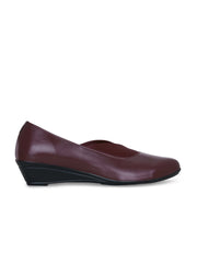 GET GLAMR Hand Made Designer Maroon Wedges Pumps