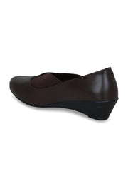 GET GLAMR Hand Made Designer Brown Wedges Pumps