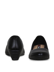 GET GLAMR Hand Made Designer Black Wedges Pumps