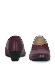 GET GLAMR Hand Made Designer Maroon Wedges Pumps