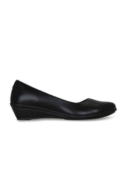 GET GLAMR Hand Made Designer Black Wedges Pumps