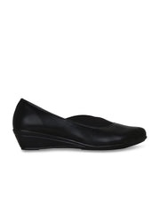 GET GLAMR Hand Made Designer Black Wedges Pumps