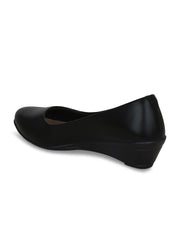 GET GLAMR Hand Made Designer Black Wedges Pumps