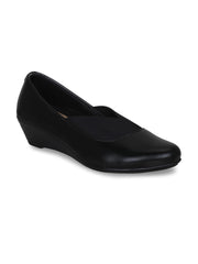 GET GLAMR Hand Made Designer Black Wedges Pumps