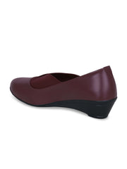 GET GLAMR Hand Made Designer Maroon Wedges Pumps