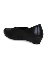 GET GLAMR Hand Made Designer Black Wedges Pumps